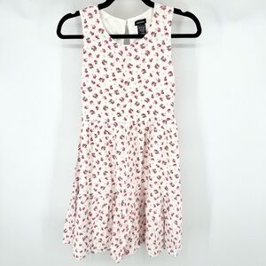 Zunie Floral Sleeveless Dress - White and Pink Girls Large 14 / 16 Tiered